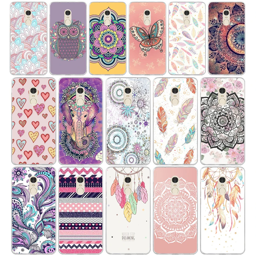 369FG The mandala Soft Silicone Tpu Cover phone Case for xiaomi redmi 7 7a note 4A 4X 6 Pro 6A | Мобильные телефоны и