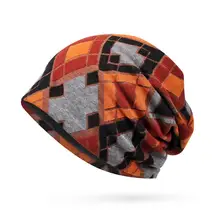 Новая зимняя Лыжная шапочка, шарф, тюрбан, шапка, хлопок, повседневная вязанная шапка высокого качества