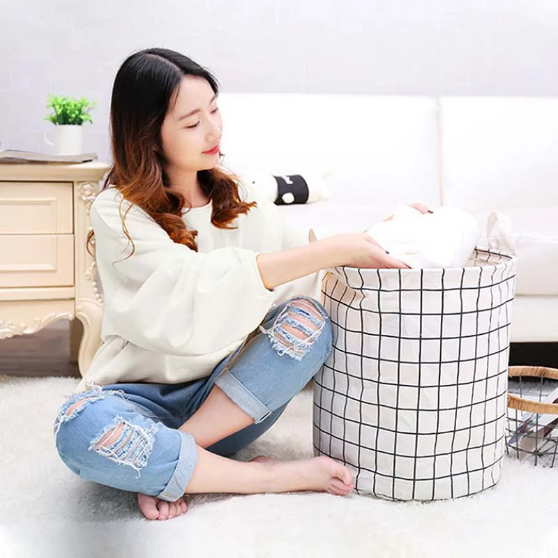 Large Laundry Basket Waterproof Dirty Clothes Toy Storage Basket Cotton Linen Cloth Portable Dirty Clothes Room Organizer laundry basket,clothes basket