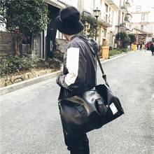 Женская Мужская кожаная дорожная сумка на плечо, Водонепроницаемая спортивная сумка из искусственной кожи для девочек и мальчиков, Студенческая дорожная сумка