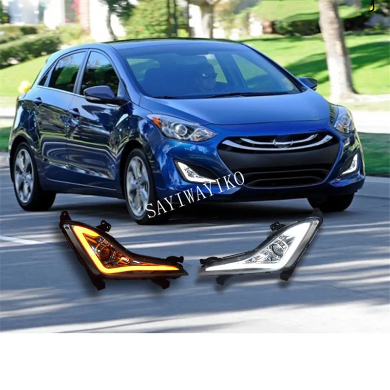 2 шт. ABS дневные ходовые огни для hyundai ELANTRA белые DRL лампы для светодиодных автомобильных огней