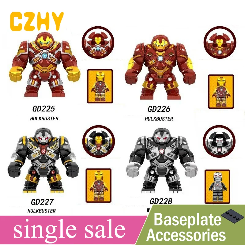 

Building Blocks Avengers 4 Endgame 7cm Hulkbuster War Machine With Small Iron Man Figures For Children Learning Toys GD225-GD228