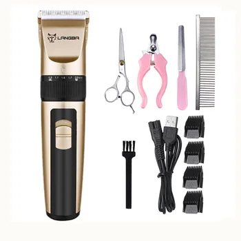 

Electrical Pet Hair Trimmer Rechargeable Pet Dog Cat Low-noise Hair Clipper Grooming Shaver Cut Machine Set