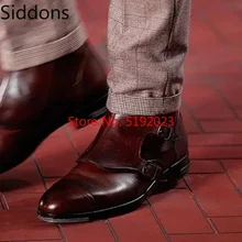 Зимние ботильоны; мужская обувь с пряжкой; классические мужские повседневные ботинки в винтажном стиле; Zapatos De Hombre; модная обувь для мужчин; D140