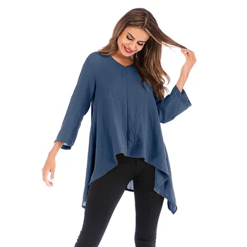 

2020 Spring Hot Style Women's Clothing Long Irregular Long Sleeve T-shirt Female