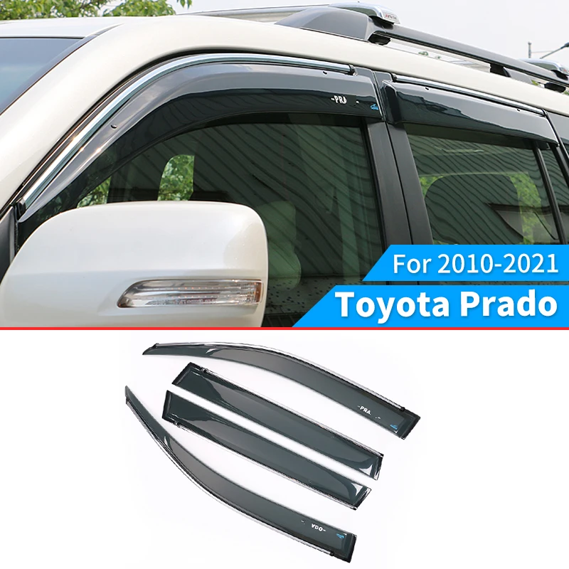 Deflectores De Aire Para Toyota Land Cruiser Prado 120 (2003-2020) - Set De 4 Piezas En Plástico SAN Ahumado