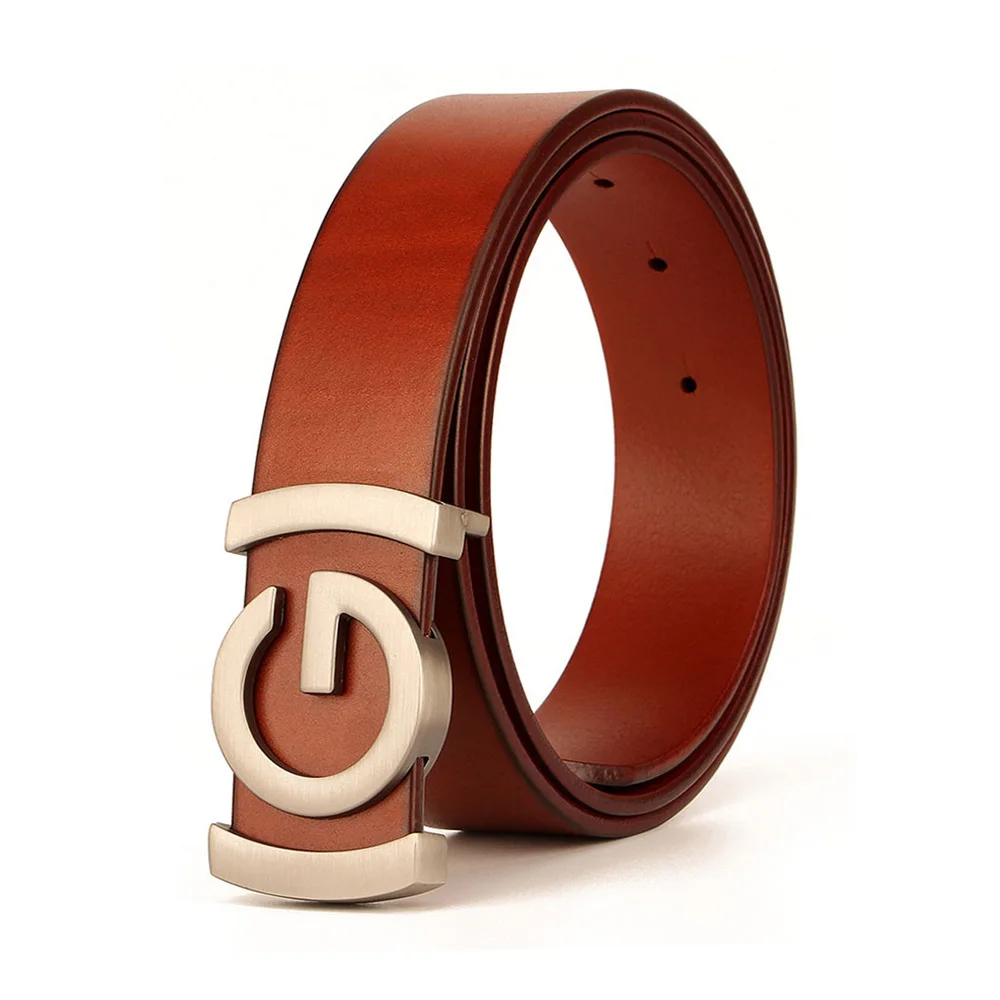 belts designer HIDUP Famous Brand Name Top Quality Cowhide Leather Strap Belt G Slide Buckle Metal Belts for Men 3.4cm Width Accessories NWJ876 mens brown belt Belts