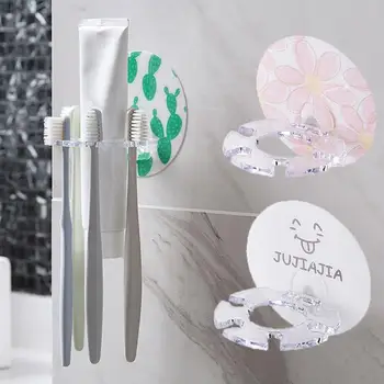 

1PC Accessories Toothbrush Shelf Plastic Storage Bathroom Holder Toothpaste Multifunction Tooth Stand Holder PVC Four Layers