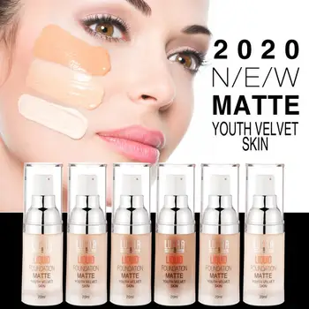 

LULAA Liquid Foundation Concealer Professional Brighten Waterproof Full Coverage Face Matte Oil Control Base Makeup Primer TSLM1
