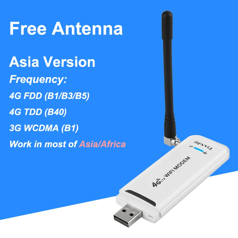 TIANJIE Router WiFi 4G Thẻ Micro SIM Di Động Không Dây LTE Modem USB 4G Phát Wifi Bỏ Túi Hotspot ăng Ten WIFI Dongle 