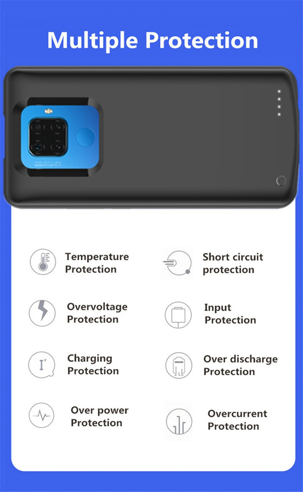 NTSPACE 6500 мАч Расширенный чехол для телефона с аккумулятором питания для huawei mate 30 Lite Портативный чехол для внешнего аккумулятора запасной чехол для зарядного устройства