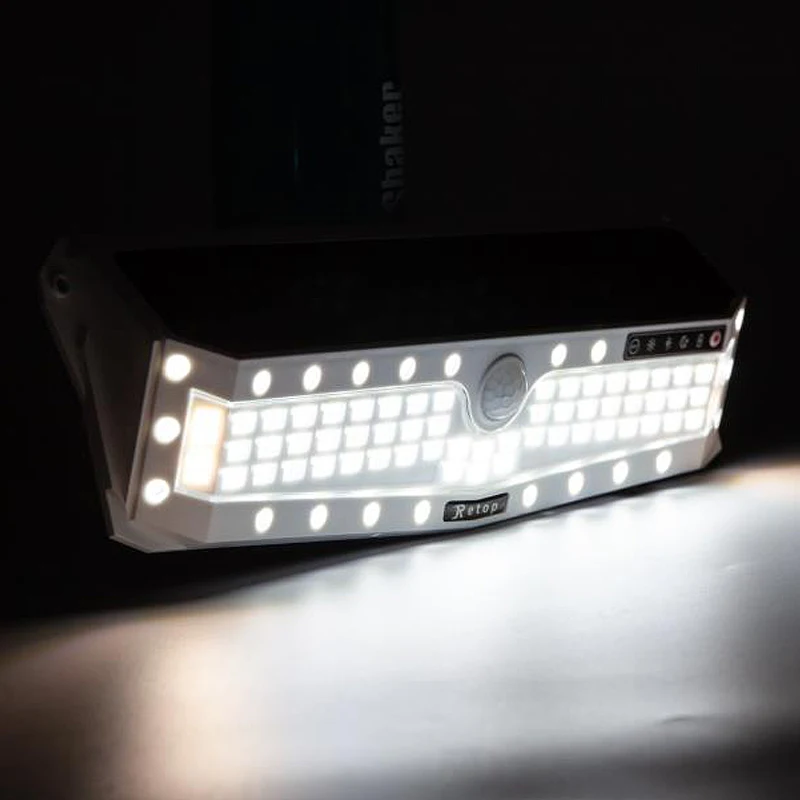 Solar Lamp Outdoor 79 LED Solar Light Power PIR Motion Sensor Wall Light with Three-sided illumination for Garden / Pathway/Yard