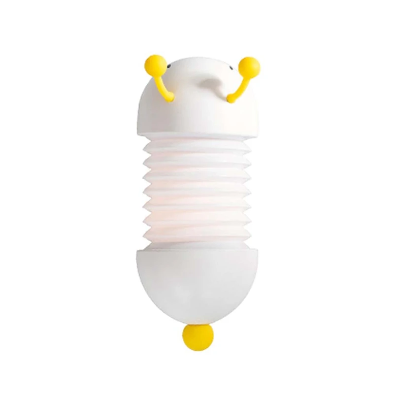 ABUI-Caterpillar Night Light Bedside Lamp Led Usb Charging Wall Lamp With Magnet Extendable Soft Bedroom Light