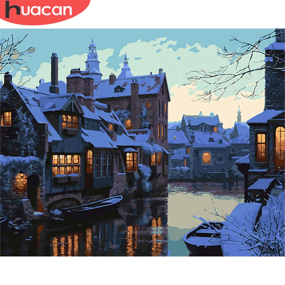 HUACAN Paint By Number Venice DIY Pictures Numbers City Kits Hand Painted Painting Art Drawing On Canvas Gift Home Decor | Дом и сад