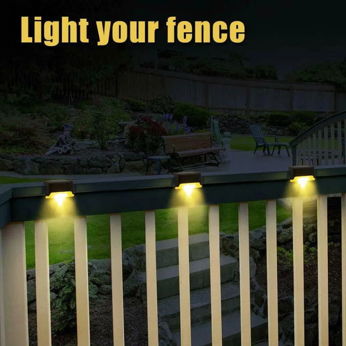 10Pcs Solar Powered LED Deck Lights Outdoor Path Garden Stairs Step Fence Lamp@LS
