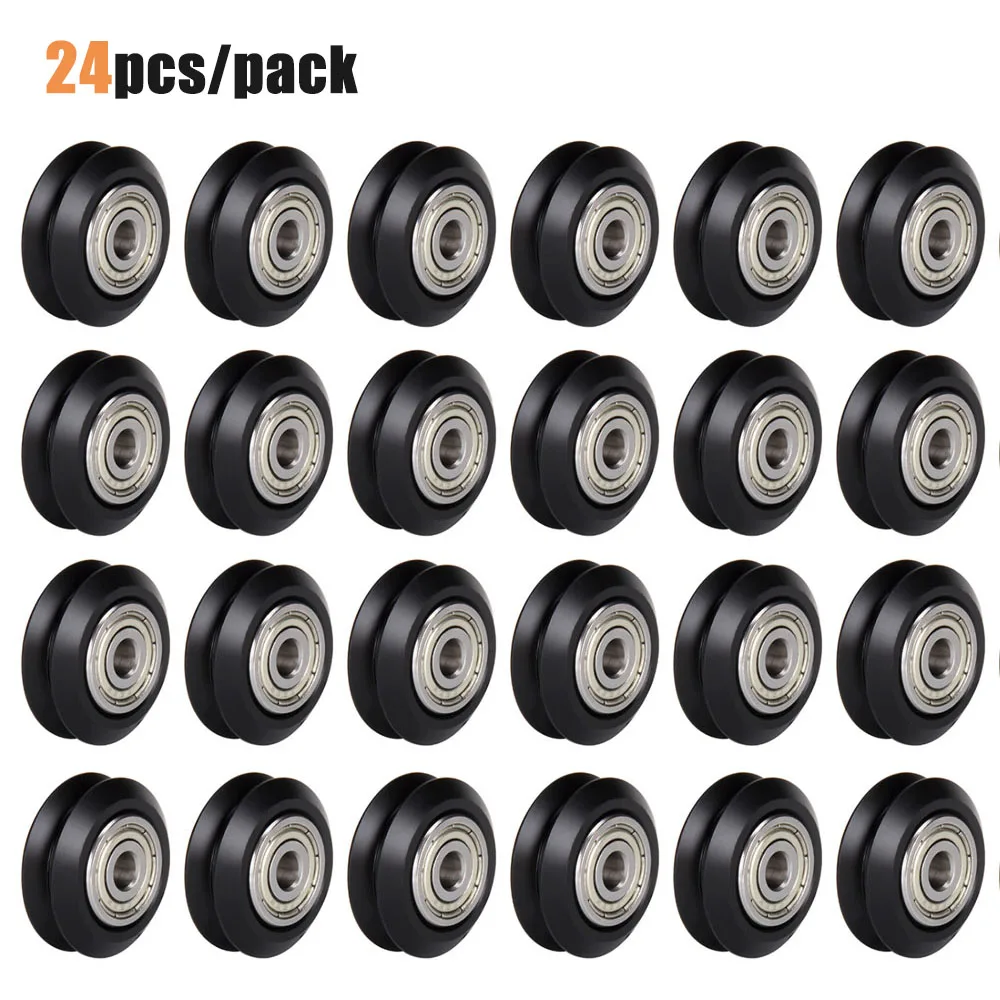 12/24pcs CNC Openbuilds Plastic POM Wheel with 625zz Idler Pulley Gear Passive Round/V-Slot Perlin Pulley Wheel for CR10 Ender 3 3d printer stepper motor 3D Printer Parts & Accessories