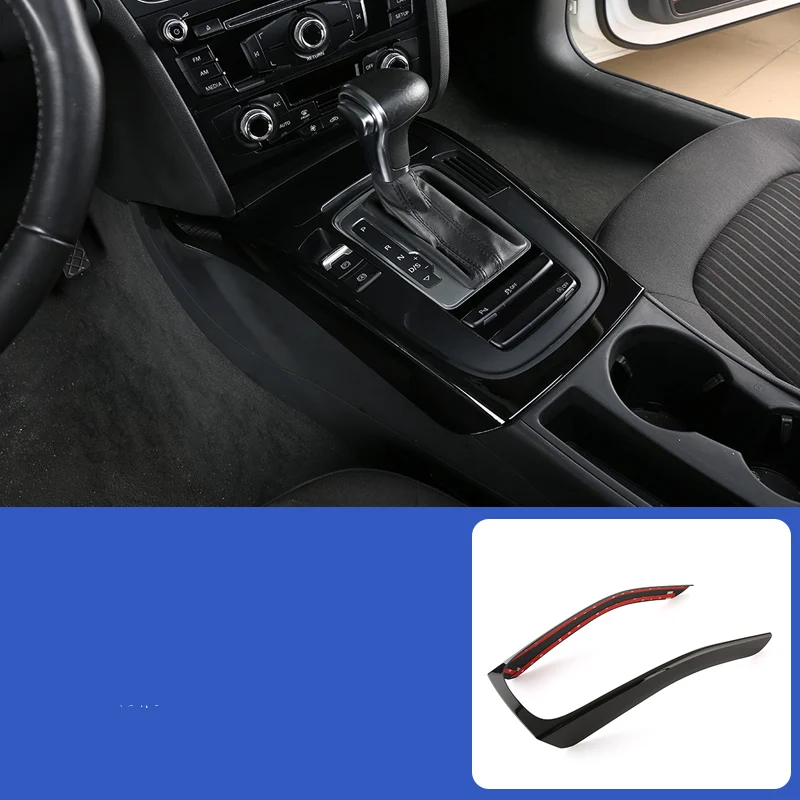Автомобильный Стайлинг, мультимедийная Подставка для рук, панель для украшения, наклейка, коробка передач s, рамка, отделка, для Audi A4 B8 A5, интерьерные авто аксессуары - Название цвета: Black