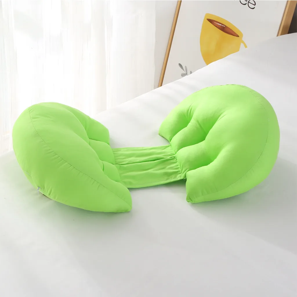 Для женщин, для беременных, из хлопка, комбинированная одноцветная Подушка для сна, u-образная подушка для живота, подушка для грудного вскармливания