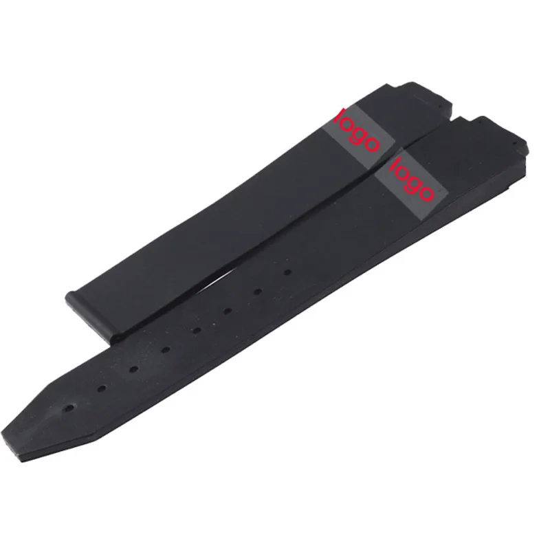 Najtaniej Zegarek accessorie pasek silikonowy do Hublot dla BIG BANG mężczyźni od zegarków 25*17mm zegarek na pasku pasek z logo sport czarny watchband