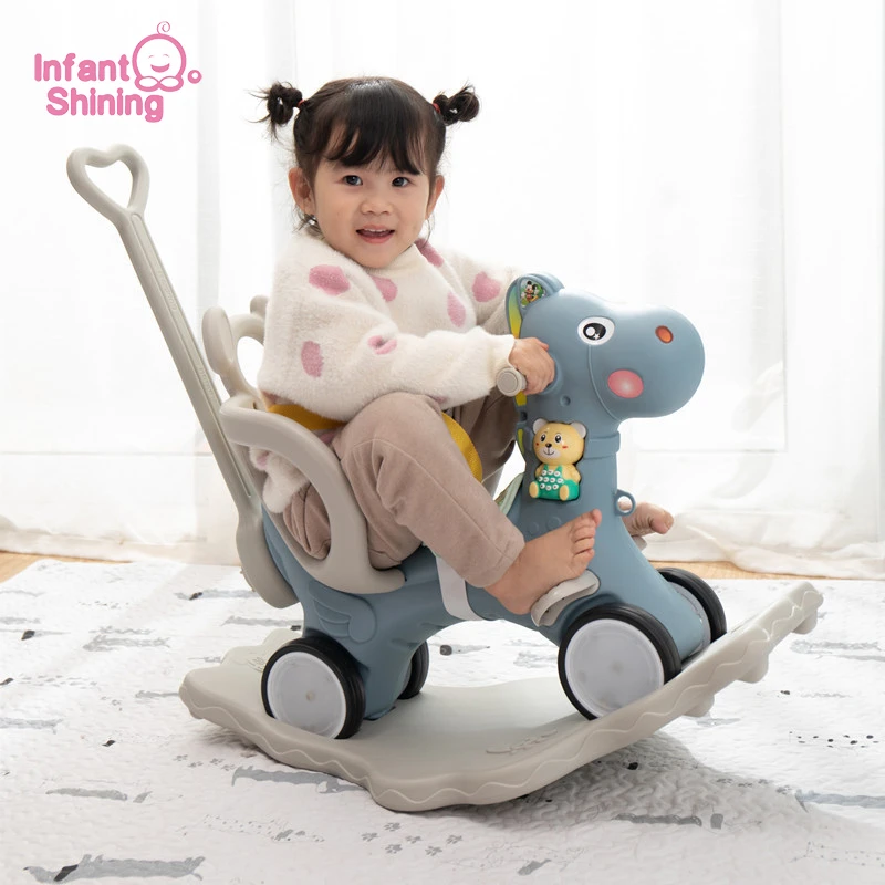 Infantile Brillant Enfants Cheval A Bascule Jouet Multi Fonctionnel Chaises A Bascule Trojan Jouets Bebe Jouer Bebe Marcheur Interieur Pour Fille Cadeau Aliexpress