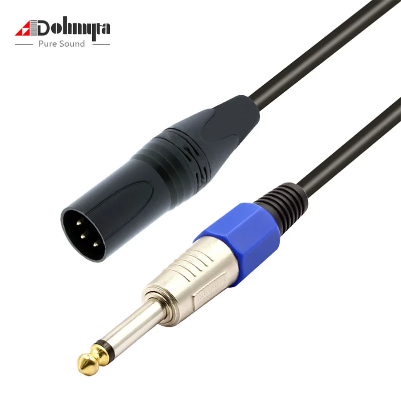 

1m-5m XLR 3 Pin Male to 1/4" Mono Plug Microphone Cable Shielded Mono Audio Cable Cord Mic Wire Line for Microphone