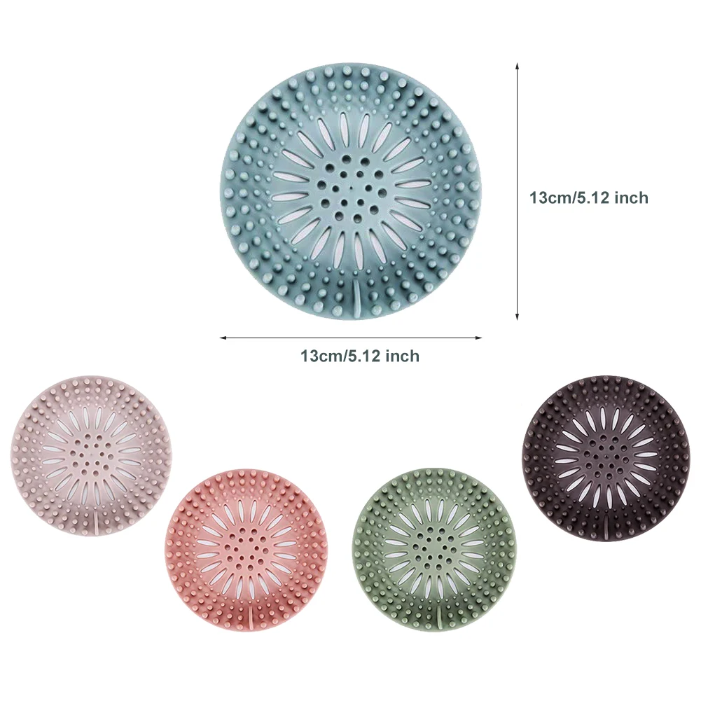 5 шт., Ловец для волос, напольный, силиконовый, для детского душа, дренажный фильтр для раковины, сливной фильтр для ванной комнаты, ванна и пробка для кухонных принадлежностей, напольный слив