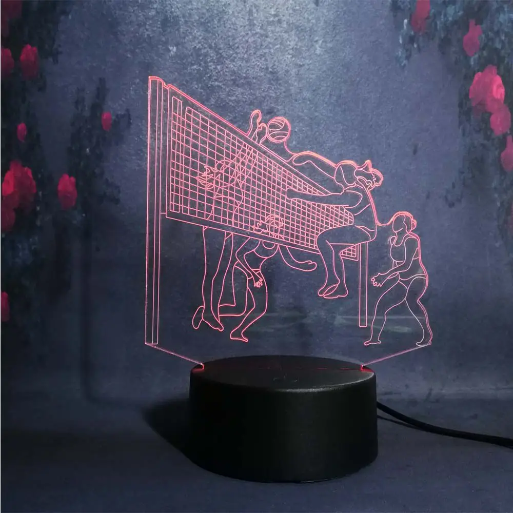 Новый крутой 2019 команда волейбол спортивные серии 3D светодиодный usb лава лампа