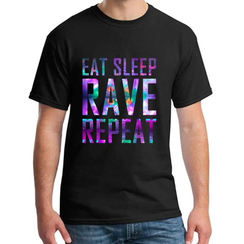 

Print Eat Sleep Rave Repeat Festival Party Music t-shirt girl boy cool Anti-Wrinkle Hipster women t-shirts Crew Neck Outfit