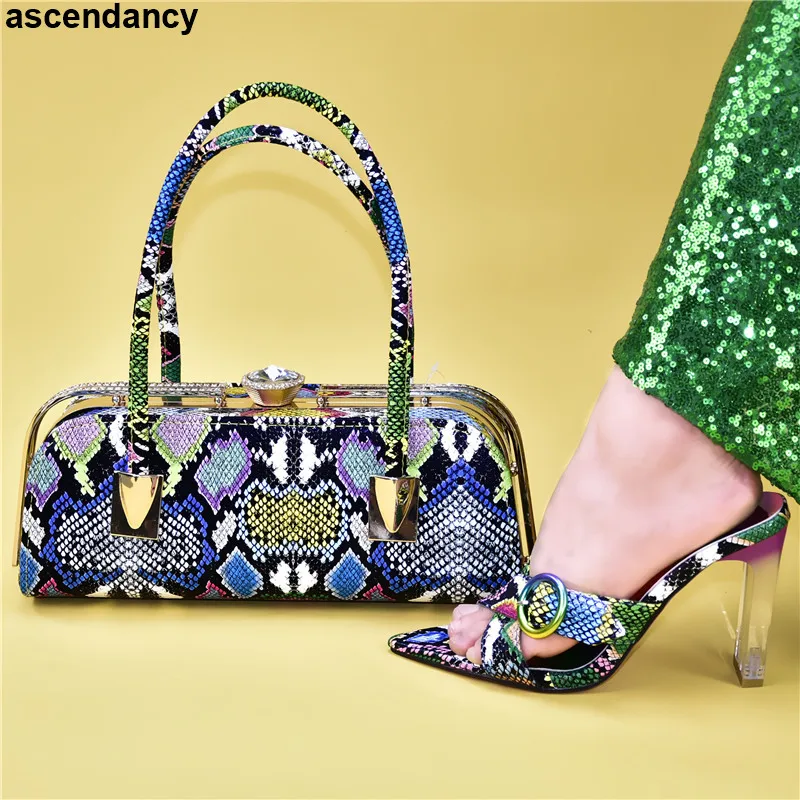 

New Italian Shoes with Matching Bags 2019 Summer High Heeled Shoes for Women African Wedding Italian Shoe and Bag Sets Ladies