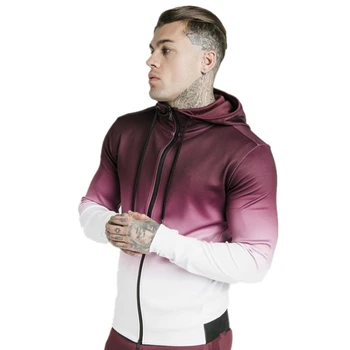 

2019 New Autumn gradient Men's Hoodies Gyms Hoodie Clothes Bodybuilding Sweatshirt Warm Clothing Cotton Sweatshirts Pullover