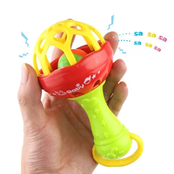 

Puzzle Baby Hand Bell ABS Teether Soft Rubber Baby Hand Bell Toy Helps Baby Secure Teeth Securely Baby Toy Gift
