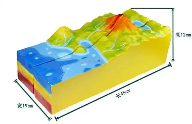 Volcano model junior high school geography experimental equipment volcanic eruption structure landform