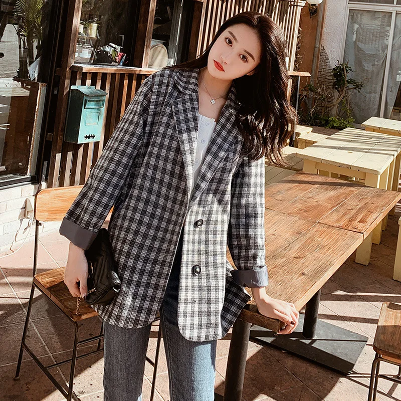 

Online Celebrity Hot Selling Short Plaid Small Suit 2019 Spring And Autumn New Style British Style Short-height Students Versati