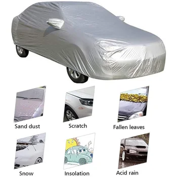 

Waterproof Car Cover Polyester 4.7×1.75×1.5m Full Protector Outdoor UV