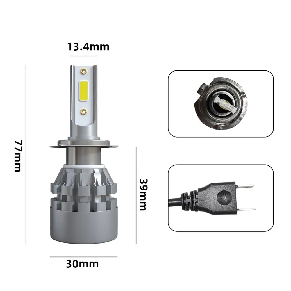 2 шт. фар автомобиля мини-лампа H7 светодиодный лампы H4 светодиодный H8 H9 H11 комплект фар 6000 К противотуманная фара 12V Светодиодный светильник 40W 6000LM