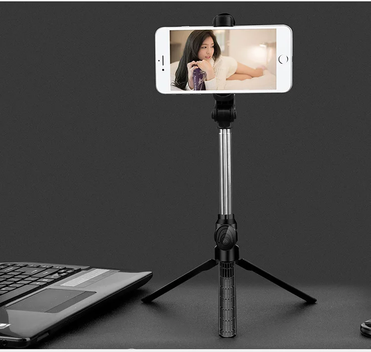 wooden mobile stand 3 in 1Mobile Phone Stand Wireless Bluetooth-compatible Mini Tripod Foldable Monopod Shutter Remote for iphone/Android/Huawei mobile holder for hand Holders & Stands