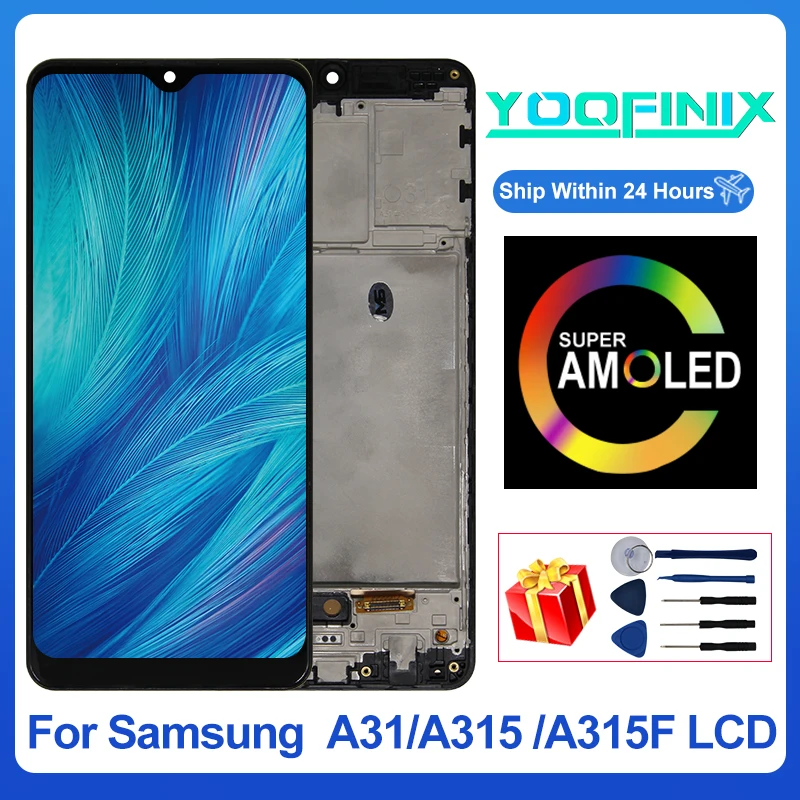 ЖК-дисплей 6 4 дюймов AMOLED для Samsung Galaxy A31 сенсорный экран дигитайзер запасные части