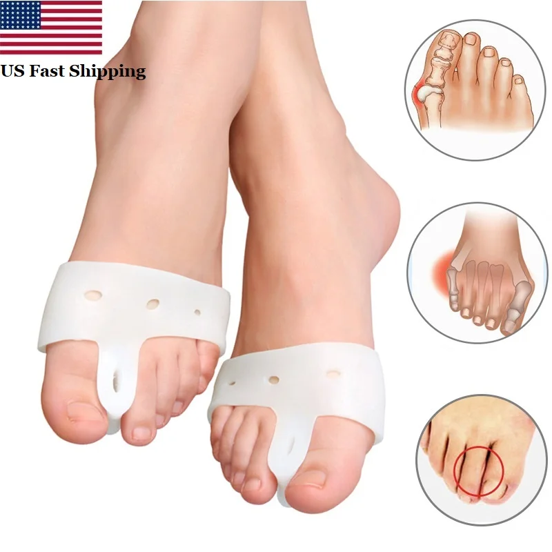 

US Ship Orthotic Bunion Toe Splint Foot Care Tool Foot Pad Forefoot Insoles Big Toe Separator Corrector Feet Care Hallux Valgus