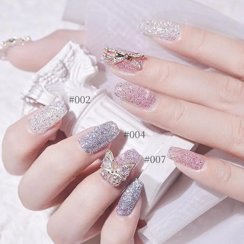 8 Colors Nail Crystal Diamond Powder Rainbow Color Glitter Shiny Pigment Holographic Glass Micro Drill Nails Art Decoration