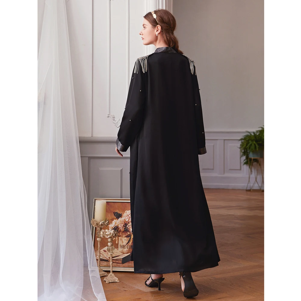 Роскошное Рамадан Abaya Дубай открытый кимоно Jilbab Kaftan женское платье женская