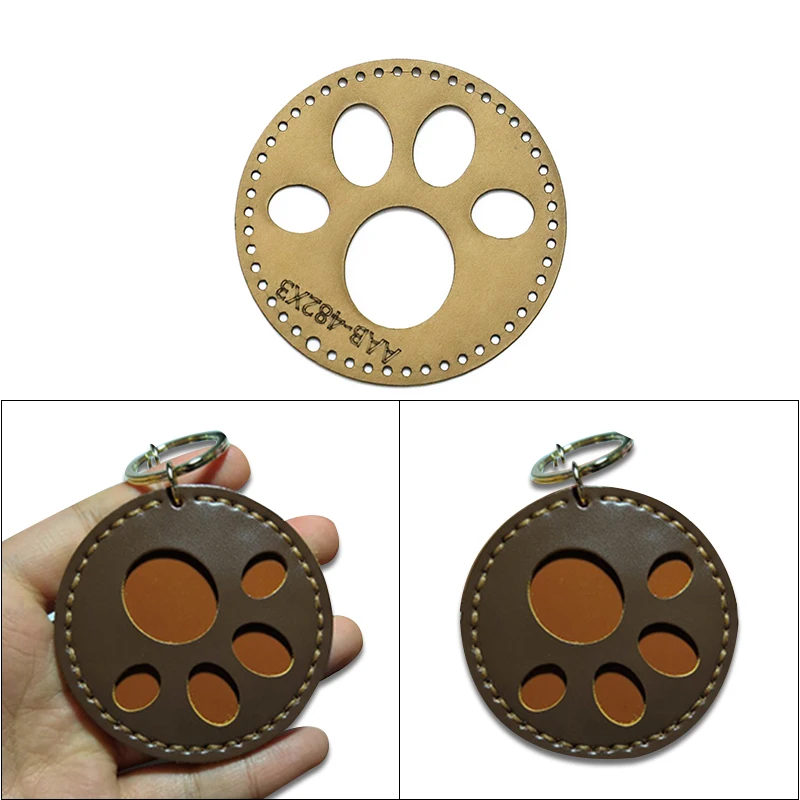 diy handmade leather goods leather small object keychain pendant kraft paper template leather craft tool making design drawings