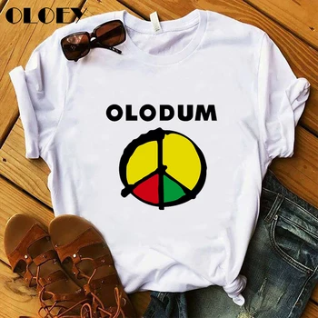 

Summer Vintage Antiwar Michael Jackson OLODUM T shirt Women Harajuku MJ tshirt 2020 O-Neck White Camiseta Mujer Female Clothes