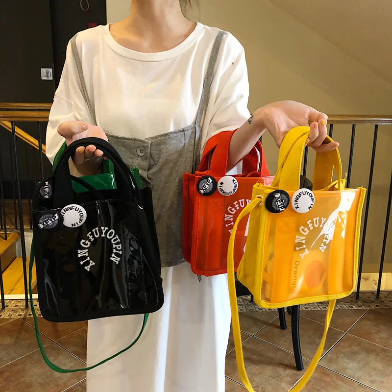 

the order of 2019 new female bag jelly a small packet summer color handbag single shoulder slope packet