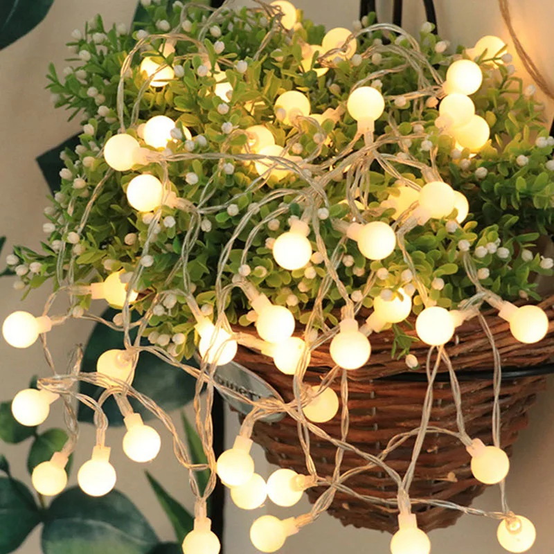 

1 Pcs 2.35m White Ball Shape Light Bulb String 20-LED USB Powered Home Christmas Decoration