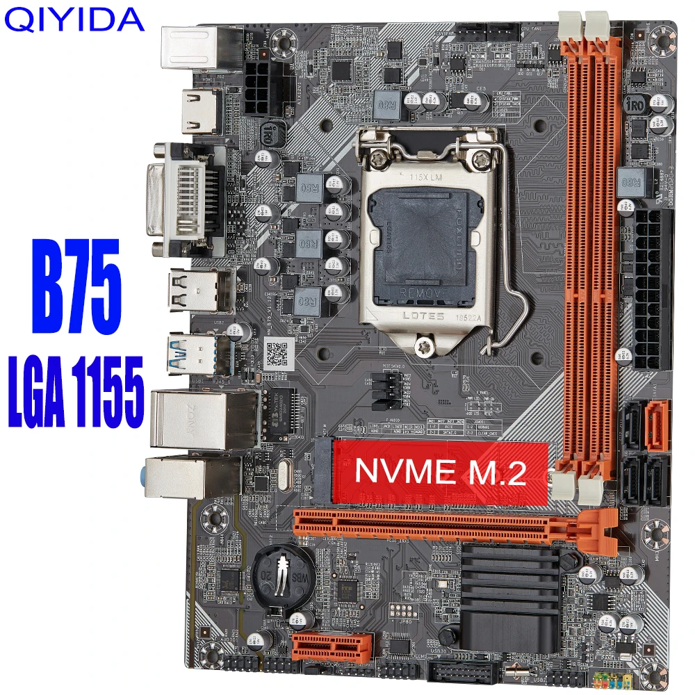 Материнская плата B75 для Intel LGA 1155 i3 i5 i7 E3 DDR3 1333/1600 МГц 16 Гб SATA3.0 USB3.0 PCI-E VGA | Компьютеры