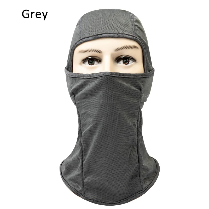 Grey 1 шт., однотонная дышащая летняя крутая Балаклава, лицевая маска для мужчин и женщин, унисекс, уличная велосипедная маска, черная маска, крышка для головы - Цвет: Grey
