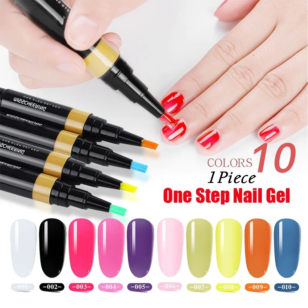 Лак для ногтей ручка 3 в 1 гель лак для ногтей ручка блеск один шаг гель для ногтей простой в использовании УФ-гель для ногтей ручка 10 цветов УФ-гель для ногтей