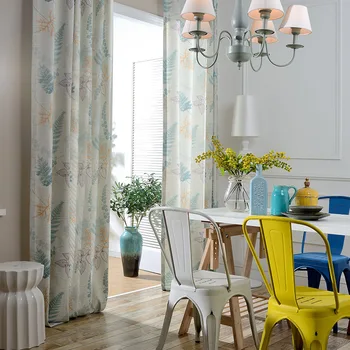 

Modern Pastoral American Curtains for Bedroom Polyester-cotton Printing Shade Curtains for Living Room