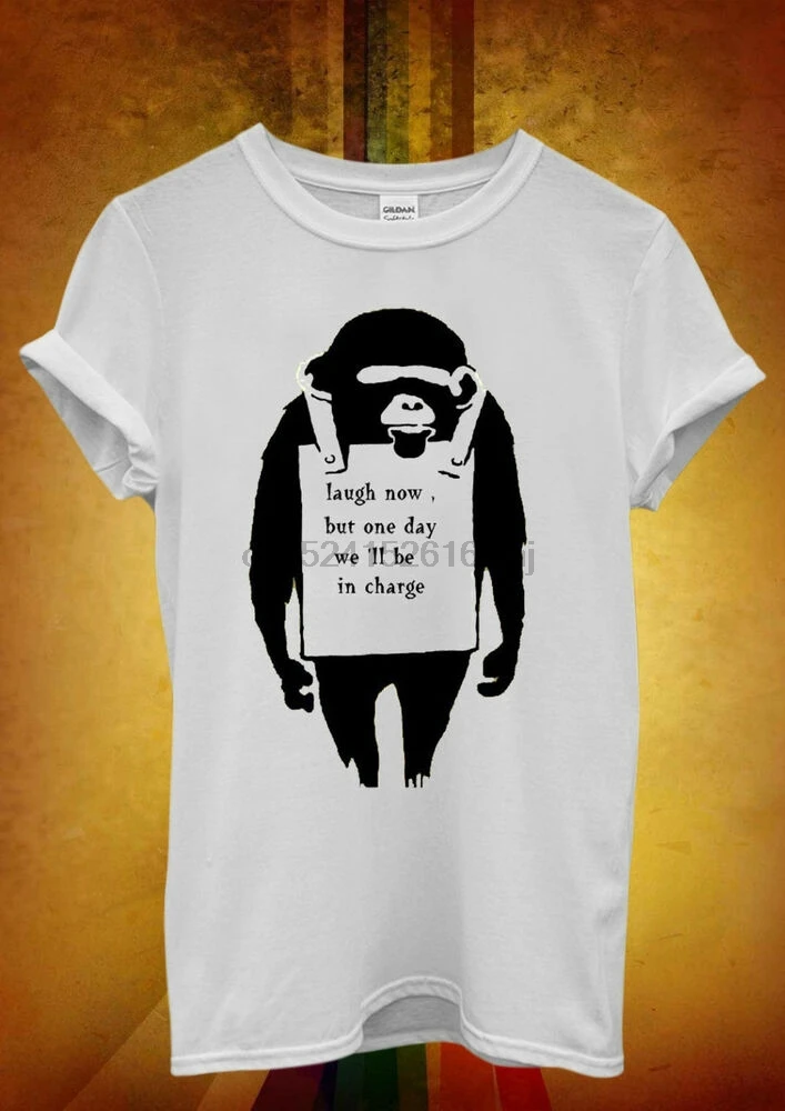 Banksy Monkey Lough Now хипстерский мужской женский унисекс майка Топ жилет 454 | Мужская