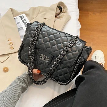 

Underarm Handbag HOT 2020 Rhombic Chain Backpack Fashion Joker Korean Version Shoulder Messenger Bag Lingge Chain Square Bag